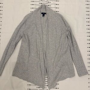 GAP Light Gray Open-Front Draped Cardigan